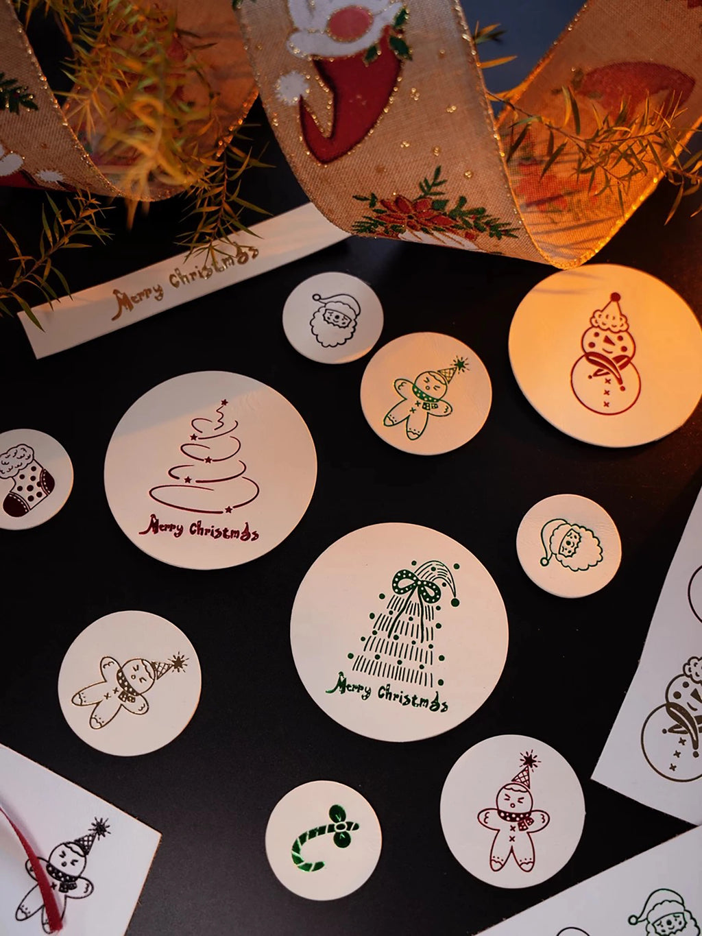 MAXITA Christmas-Themed Brass Logo Stamp