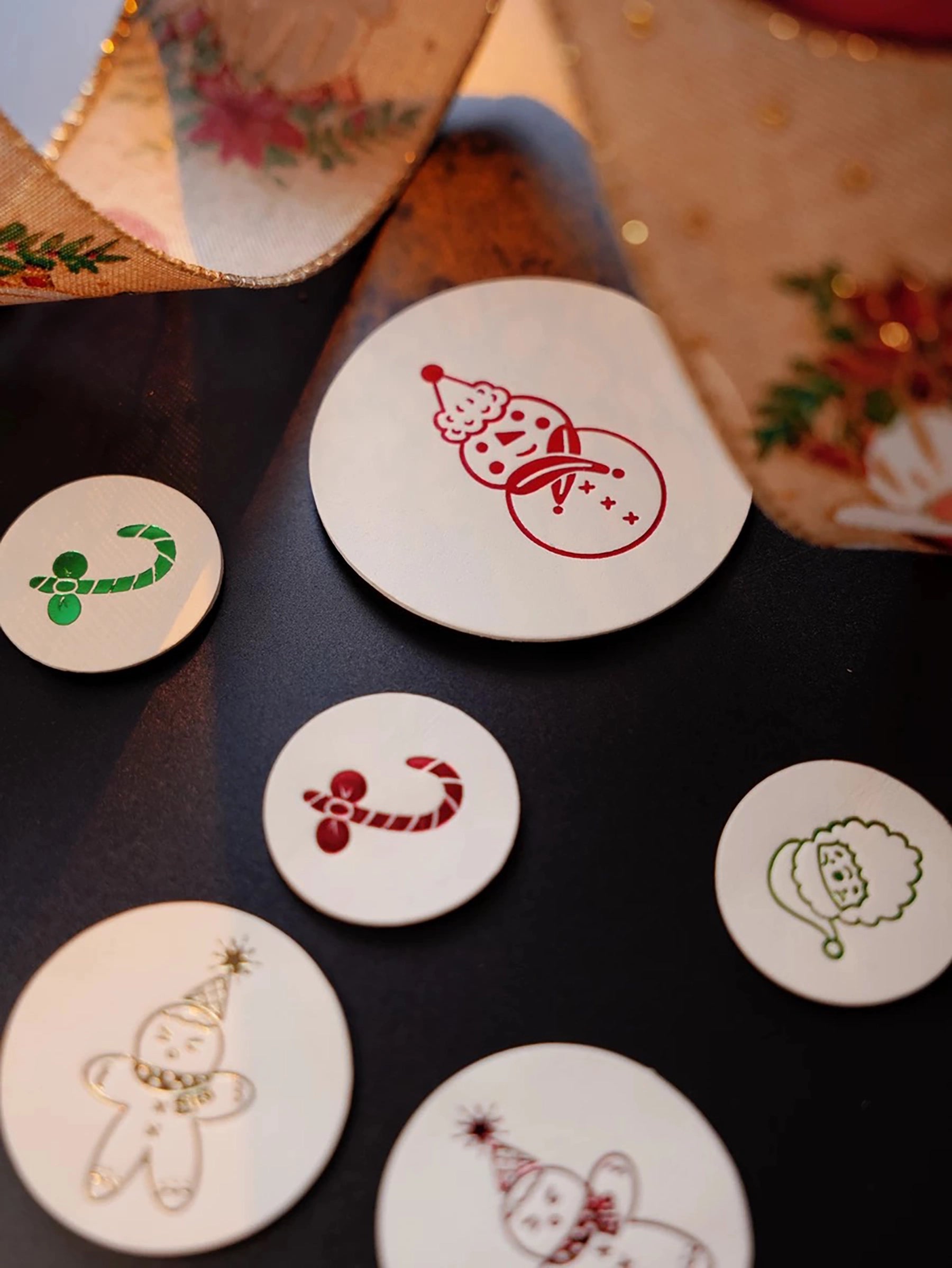 MAXITA Christmas-Themed Brass Logo Stamp