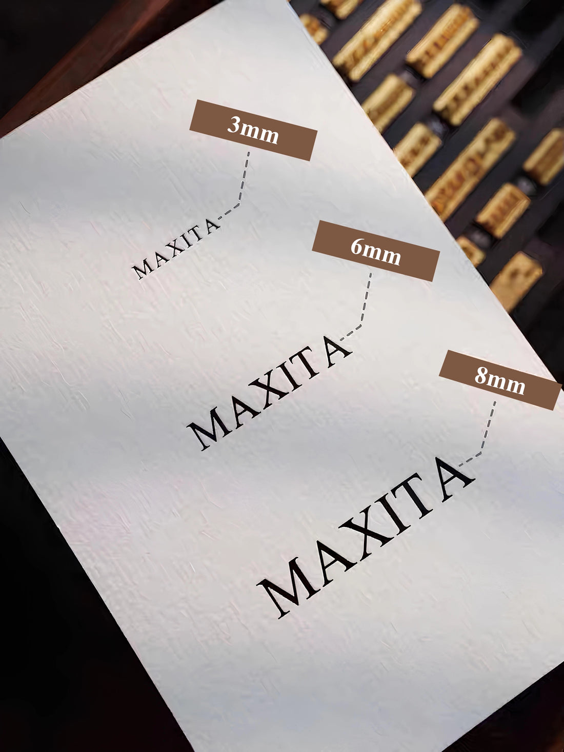 MAXITA Hot Foil Machine Movable Type Letter Set – Small, Medium & Large Fonts (3mm / 6mm / 8mm)
