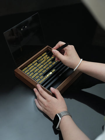 MAXITA Modular Walnut Letters Stamp Storage Box