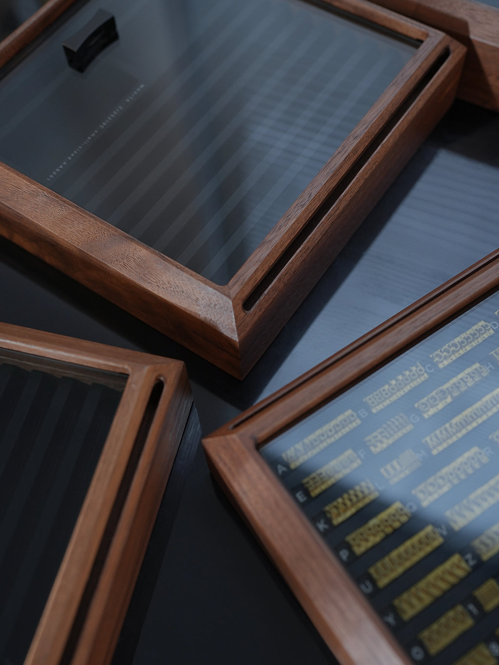 MAXITA Modular Walnut Letters Stamp Storage Box